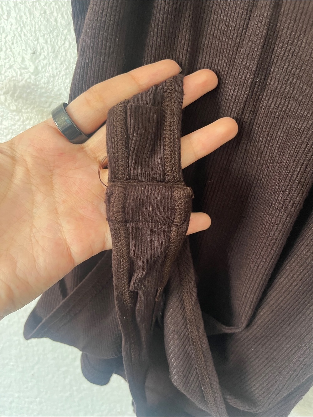 SET ACTIVE Brown Ribbed Thong Bodysuit Size Small - Picture 4 of 6